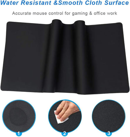 XXL Professional Large Mouse Pad & Computer Game Mouse Mat (35.4x15.7x0.12IN, 90x40 Black)
