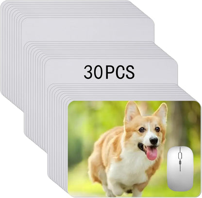 30 PCS White Mouse pad for Heat Press Printing, Mousepad for Heat Transfer Crafts Custom Photos Non Slip Bottom 24x20x0.2 CM