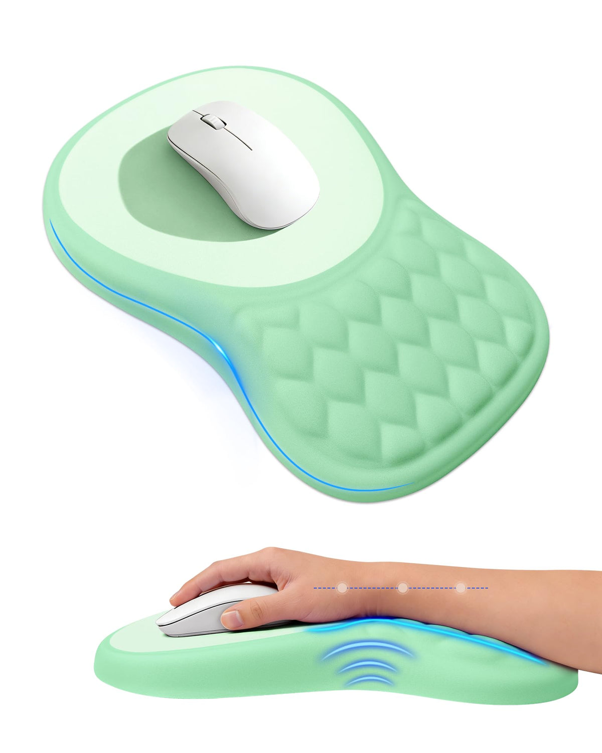 Ergonomic Mouse Pad with Sloped Memory Foam Wrist Rest (Black)