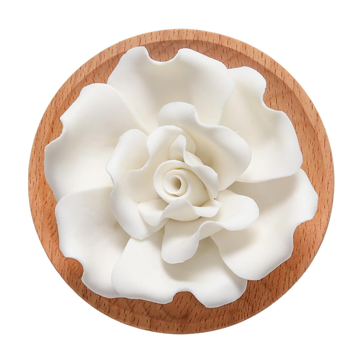 Flower Rose Ceramic Essential Oil Mini Diffuser, Wooden Pallet
