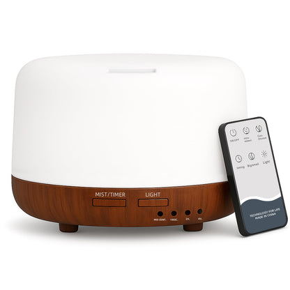 300ML Essential Oil Diffuser, Remote Control Ultrasonic Aromatherapy Oil Diffusers Cool Mist Humidifier, Waterless Auto-Off and 7 LED Light Colors for Bedroom, Yoga, SPA, Baby