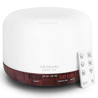 ASAKUKI Essential Oil Diffuser for Home, 500ML Aromatherapy Humidifier