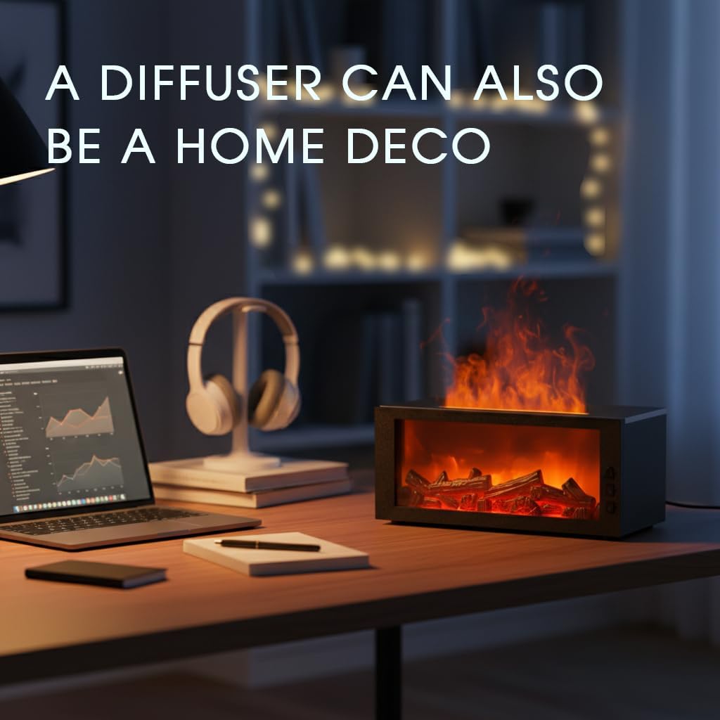 Essential Oil Diffuser,Fireplace Diffusers with 3 Essential Oils Set