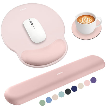 Sushret Mouse Pad and Keyboard Wrist Rest, 3-in-1 Gel Memory Foam Ergonomic Mouse Pad with Wrist Rest Set,Gaming Mousepad Arm Cushion Support for Computer Office Desk Accessories Cute Setup,Sage Green
