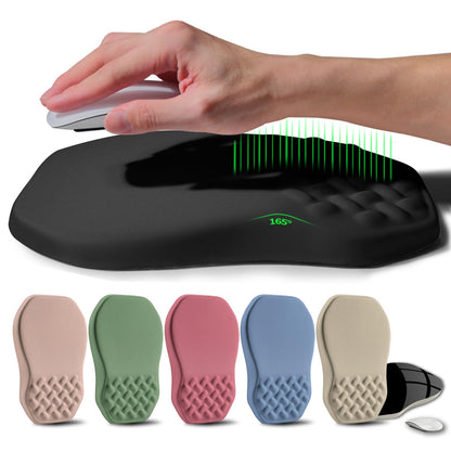 Ergonomic Raised Mouse Pad Wrist Support with Bilateral Slope Memory Foam Mousepad for Wrist Rest and Carpal Tunnel Pain Relief 11.8x7.9〃 Black