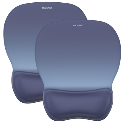 TECKNET Gel Ergonomic Mouse Pad with Wrist Rest, Non-Slip PU Base, Navy