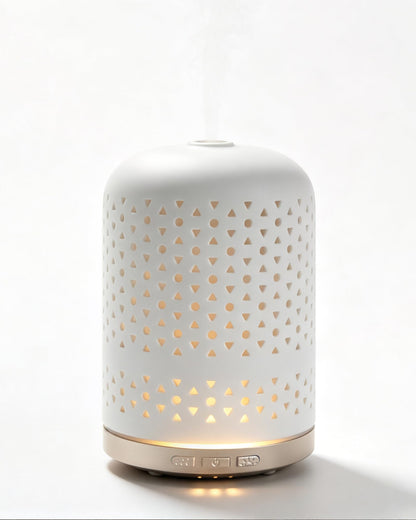 Essential Oil Diffuser - 2.4 MHz Ultrasonic Glass Diffuser with Pulse/Continuous Mist & 3 Night Light Modes, Waterless Auto-Off, Silent Aromatherapy Diffuser for Home, Office, Gifting & Home Decor