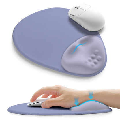 Palm-Rest and Wrist-Hugging Mouse Pad Wrist Rest, Ergonomic Wrist Support with Curve Fitting Cushioned Memory Foam for Carpal Tunnel Pain Relief, 9.9 x 8.3 Inch, Dark Night Black