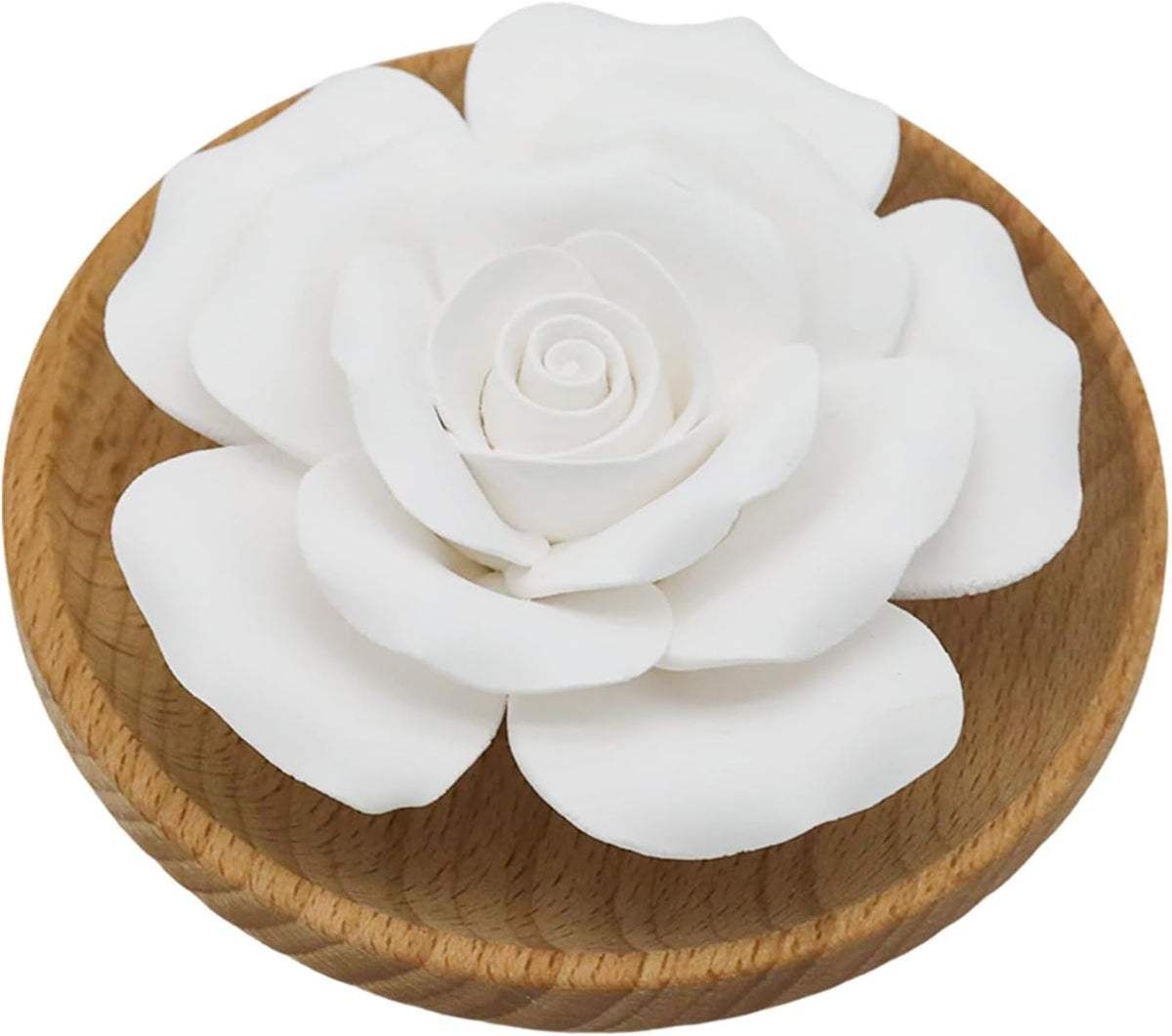Flower Rose Ceramic Essential Oil Mini Diffuser, Wooden Pallet