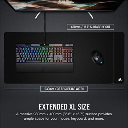 Corsair MM350 PRO Spill-Proof Cloth Gaming Mouse Pad – Extended XL – Black