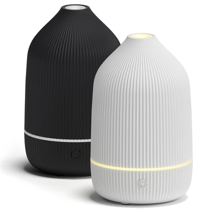 Essential Oil Diffuser, 100ml Aromatherapy Diffuser, Mini Ultrasonic Diffuser for Essential Oil, Home, Office, Cool Mist Humidifier with 7 Led Light, Auto Shut-Off, Wood Grain