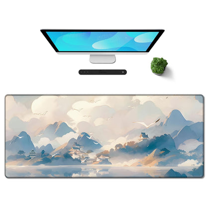 Galdas Mouse Pad,Office Desk Mat Large Gaming Keyboard Pad Durable Stitched Edges Washable Smooth Surface Control & Accuracy Extended Computer Mouse Mat (31.5X11.8In)-Green Forest…