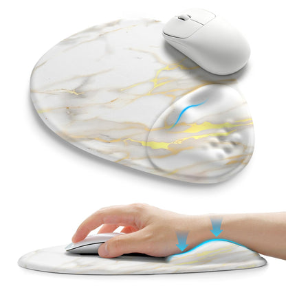 Palm-Rest and Wrist-Hugging Mouse Pad Wrist Rest, Ergonomic Wrist Support with Curve Fitting Cushioned Memory Foam for Carpal Tunnel Pain Relief, 9.9 x 8.3 Inch, Dark Night Black
