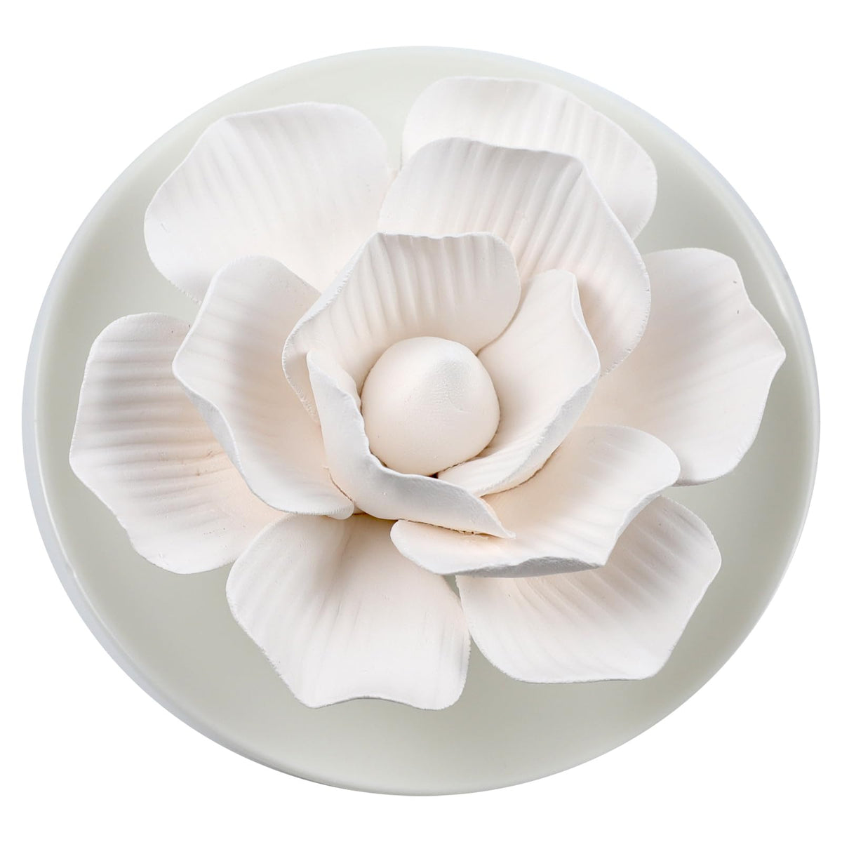 Passive Diffuser for Essential Oil-Ceramic Diffuser Non Electric Oil Diffusers for Small Mini Room, Desk Decorative, Bathroom (White Hibiscus)