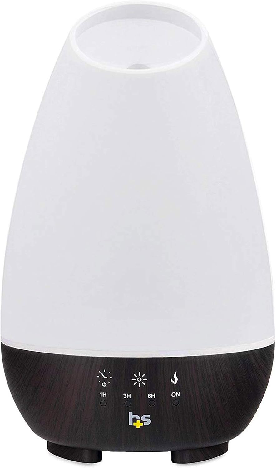 HealthSmart 500ML Essential Oil Diffuser for Large Rooms, Cool Mist Humidifier and Aromatherapy Diffuser, Adjustable Timer, Mist Mode and 7 LED Light Colors, White (Pack of 1)