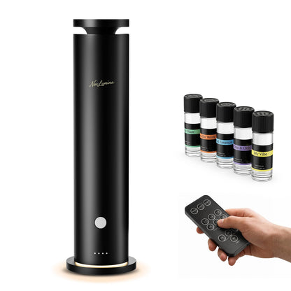 Waterless Diffuser Pro with 5 Scent Oils, Luxury Hotel-Class Essential Oil Diffuser Aromatherapy Machine with 1500 Sq Ft Cover, 6 Mist, 4.06Oz Diffusers for Home Large Room Hotel SPA - Black