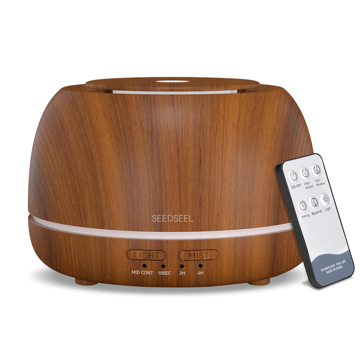 SEEDSEEL 300ML Essential Oil Diffuser,Ultrasonic Aromatherapy Diffuser, 7-Color Gradient Lights, Remote Control, 8 Hours Run Time, Suitable for Home,Office