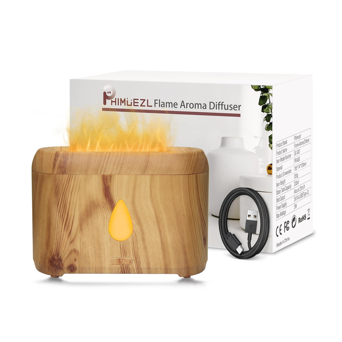 Flame Diffuser for Essential Oils, 200ml Small Oil Diffuser