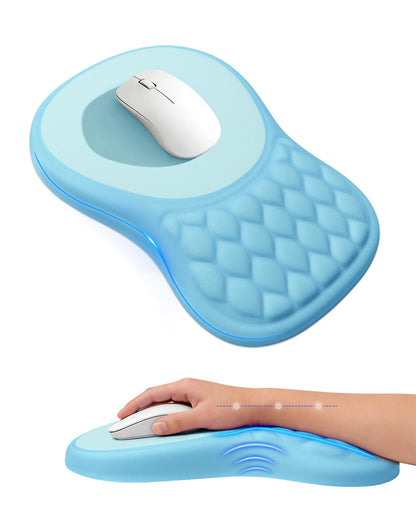 Ergonomic Mouse Pad with Sloped Memory Foam Wrist Rest (Black)