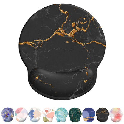 eulps Mouse Pad with Wrist Rest, Comfortable Computer Mousepad with Gel Wrist Support Smooth Surface and Non-Slip PU Base for Pain Relief, Laptop, Office & Home (Cyan Pink Marble)