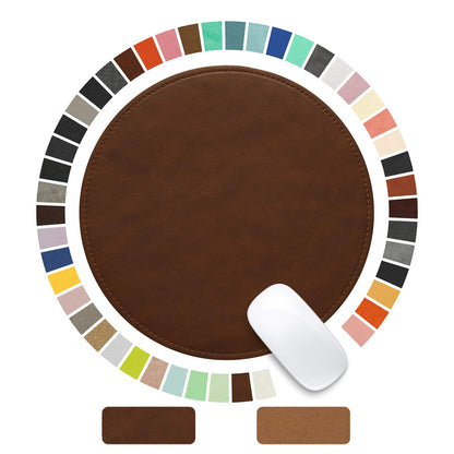 Mouse Pad, PU Mouse Pad，Leather Mouse Pad with Stitched Edge Micro-Fiber Base with Non-Slip Waterproof，Mouse Pad for Computers，Laptop, 8x11Inch (Caramel Brown)