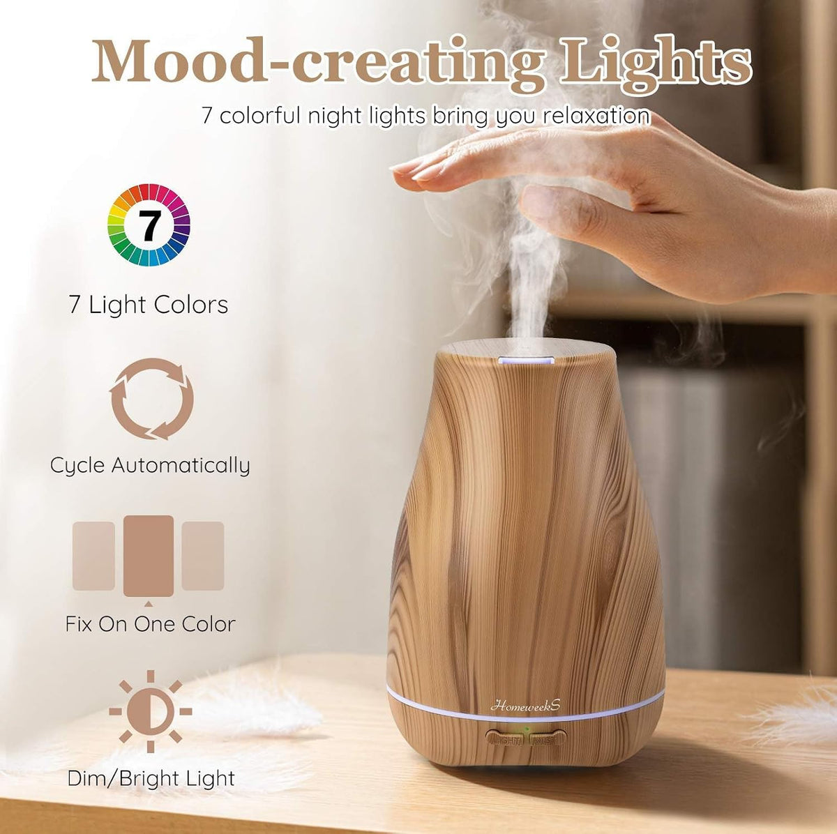 Homeweeks Essential Oil Diffuser for Room 100 ML 1 Pack