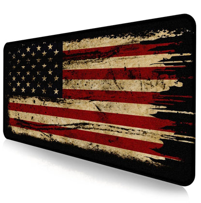 Retro American Flag XL Gaming Mouse Pad with Stitching Edge Laptop Desk Mat