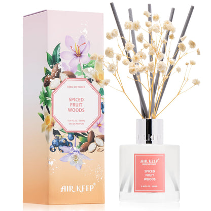 Airkeep Reed Diffuser Set,3.38 fl oz (100 ml) - Clean Linen Oil Diffusers with 8 Reed Sticks,Home Fragrance Reed Diffuser for Bathroom Shelf Decor