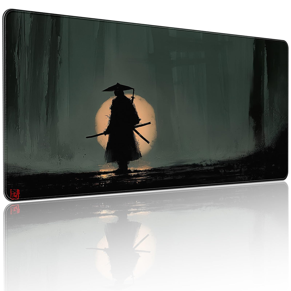Anime Frog Playing Card Gaming Mouse Pad, Extended 35.4 x 15.7 Inches, Non-Slip Rubber Base, Stitched Edges,Water Proof， XXL Desk Mat