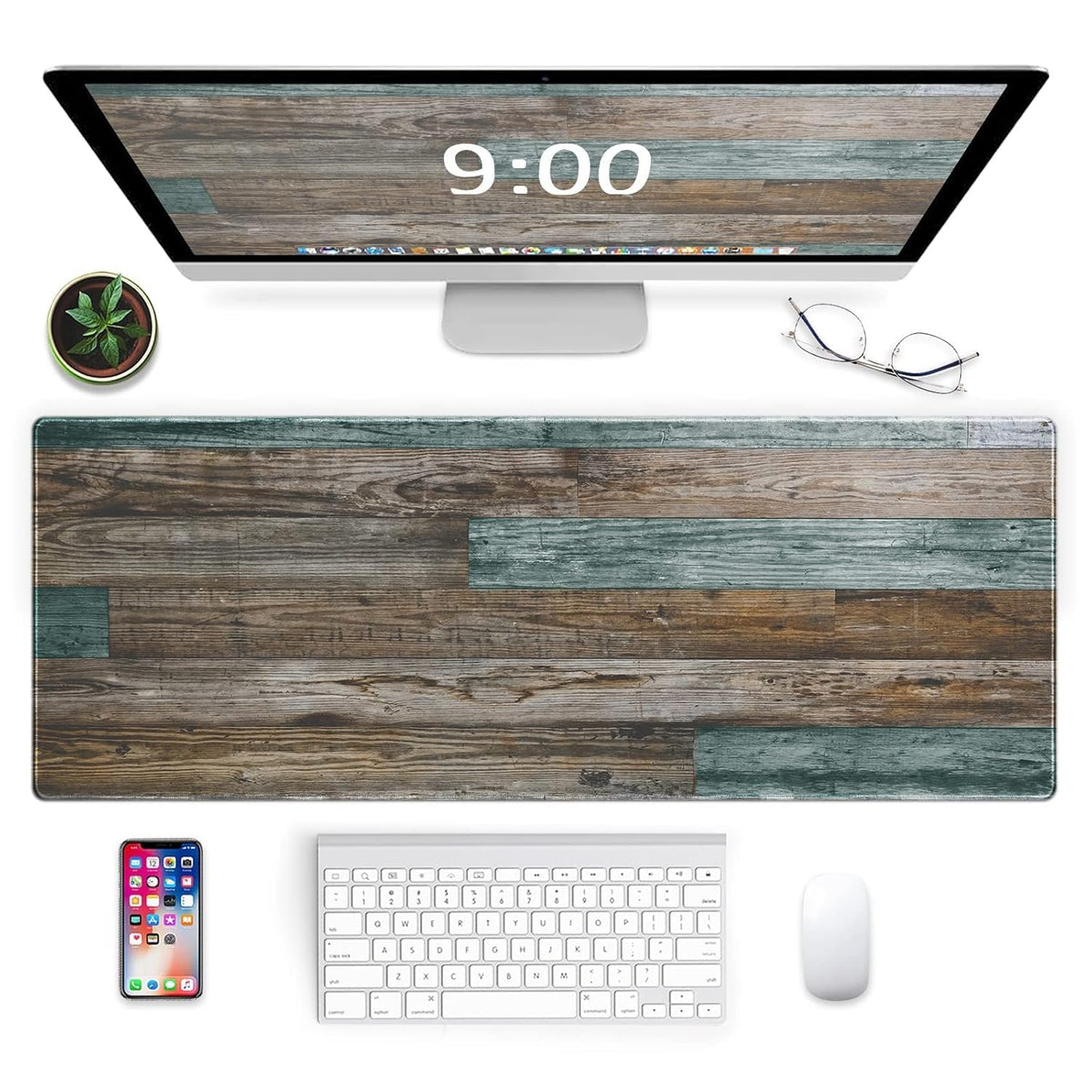 Galdas Mouse Pad,Office Desk Mat Large Gaming Keyboard Pad Durable Stitched Edges Washable Smooth Surface Control & Accuracy Extended Computer Mouse Mat (31.5X11.8In)-Green Forest…