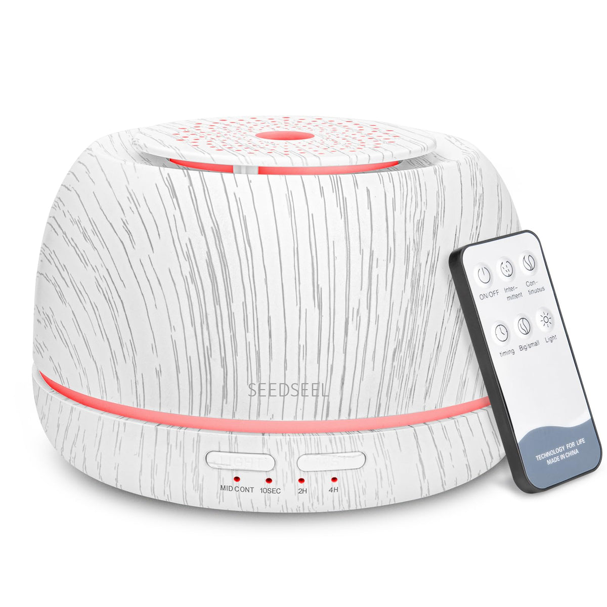SEEDSEEL 300ML Essential Oil Diffuser,Ultrasonic Aromatherapy Diffuser, 7-Color Gradient Lights, Remote Control, 8 Hours Run Time, Suitable for Home,Office