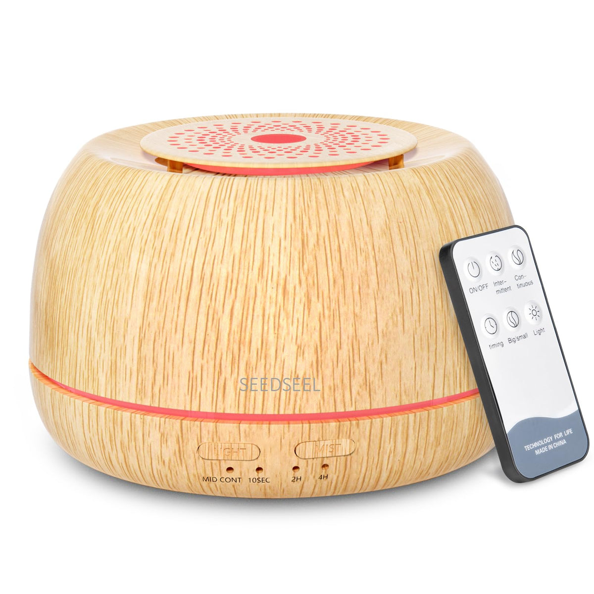 SEEDSEEL 300ML Essential Oil Diffuser,Ultrasonic Aromatherapy Diffuser, 7-Color Gradient Lights, Remote Control, 8 Hours Run Time, Suitable for Home,Office