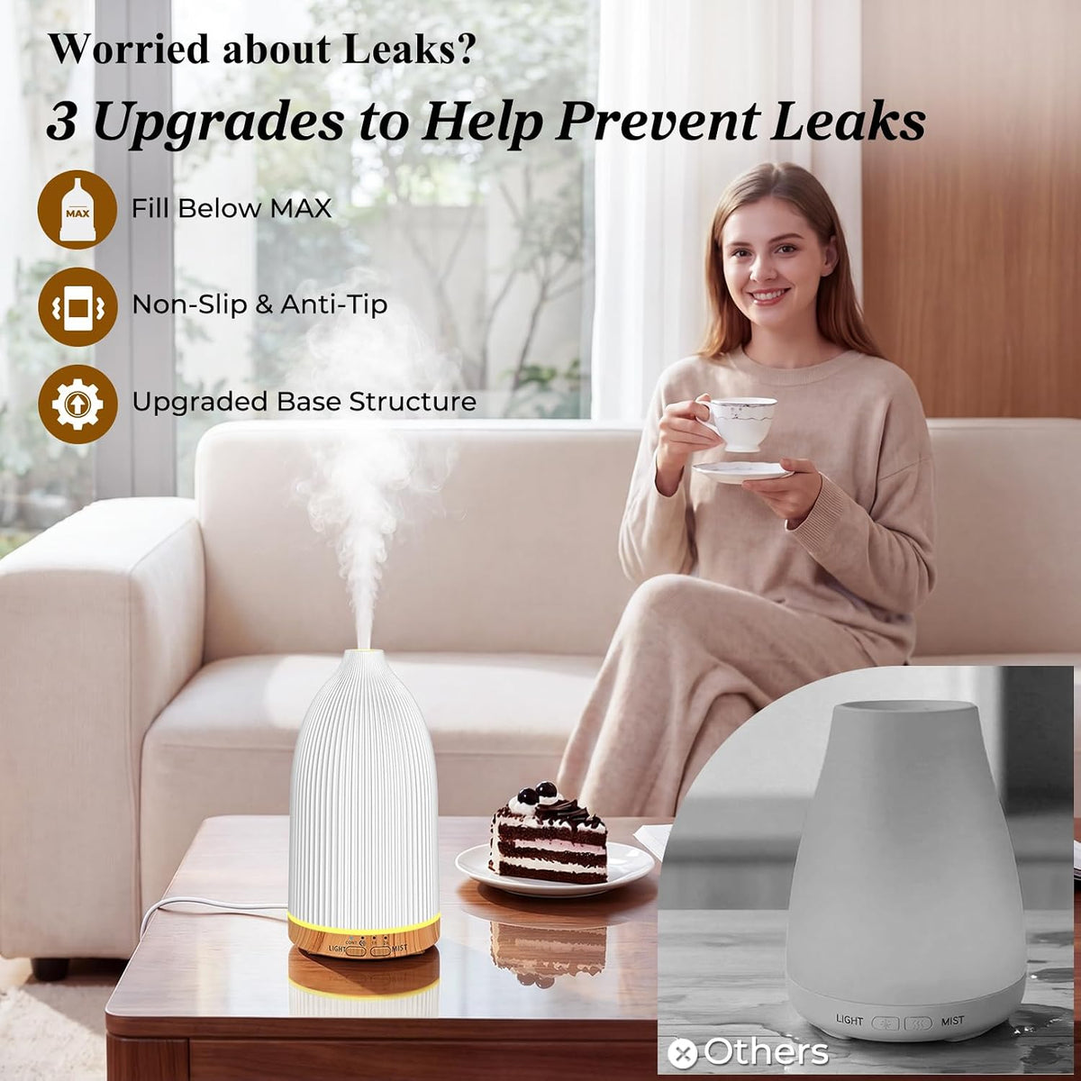 URPOWER 150mL Essential Oil Diffusers for Home Aromatherapy Diffuser