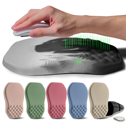Ergonomic Raised Mouse Pad Wrist Support with Bilateral Slope Memory Foam Mousepad for Wrist Rest and Carpal Tunnel Pain Relief 11.8x7.9〃 Black