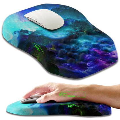 Ergonomic Slope Mouse Pad Wrist Support, Wrist Rest Mousepad for Carpal Tunnel Pain Relief with Massage Bulge and Slow Rebound Memory Foam (12x8 inch, Black)