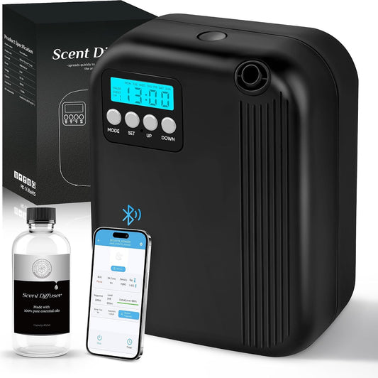 House Scent Machine,Hotel Collection Diffuser, 10000 Sq.Ft of Coverage, 200ml Large Capacity Aromatherapy Machine, Scent Diffusers for Home,Office, Large Room Waterless Essential Oil Diffuser, Black