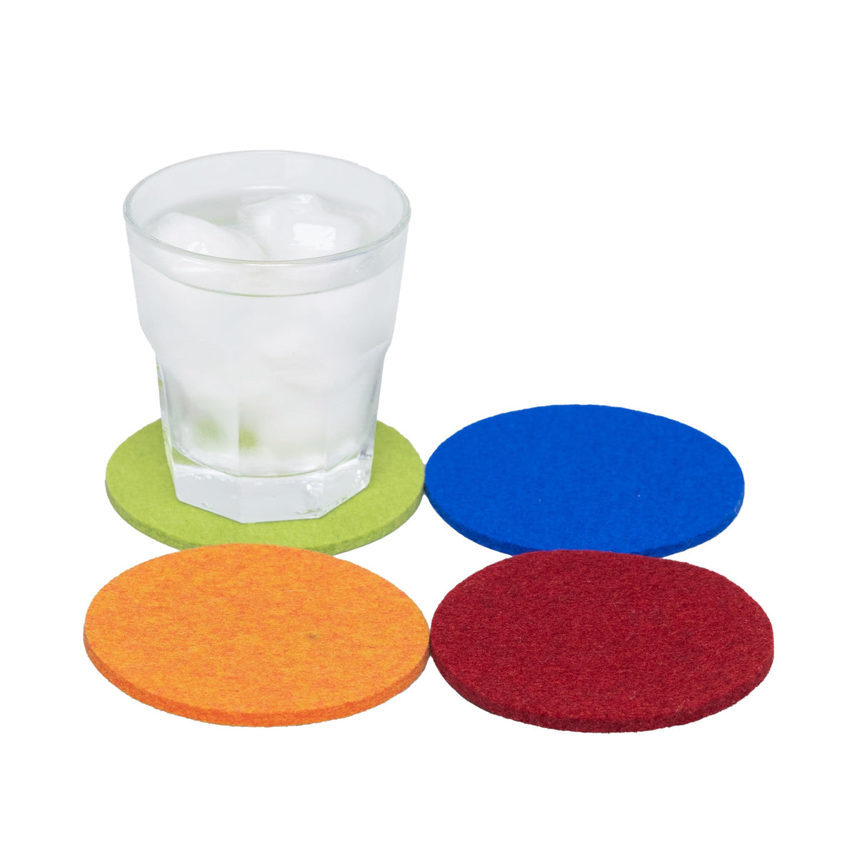 Graf Lantz - Bierfilzl Merino Wool Round Coasters Set of 4 - Heather White (4" Circles) - Absorbs 30% of Weight, German Wool - Heat Resistant, Sustainable, & Reusable - Home Decor & Coffee Table Decor