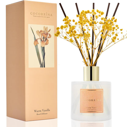 Cocorrína Reed Diffuser Set, Clean Linen 6.7 fl oz Scented Diffuser with Sticks Home Fragrance Reed Diffuser for Bathroom Shelf Décor
