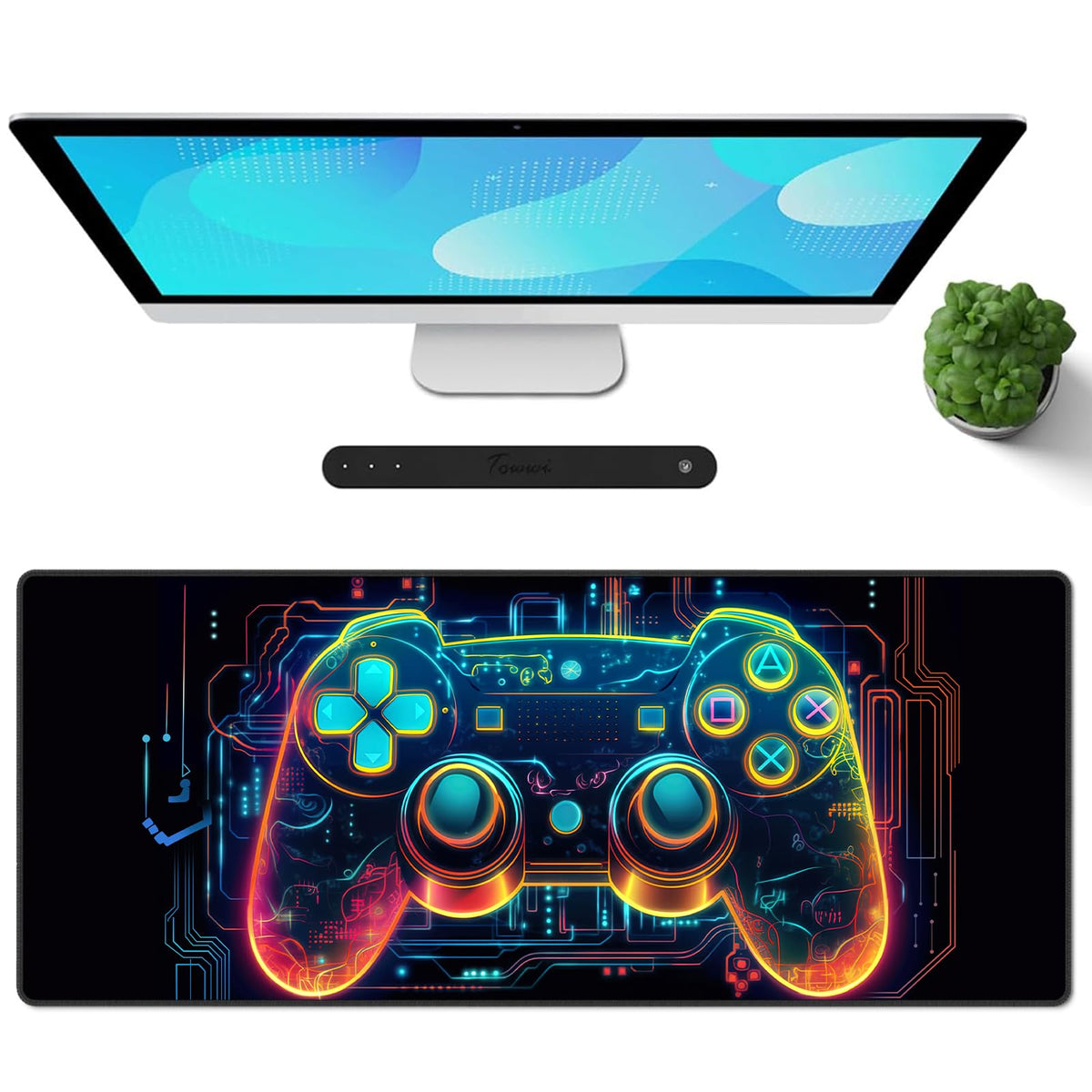 Galdas Mouse Pad,Office Desk Mat Large Gaming Keyboard Pad Durable Stitched Edges Washable Smooth Surface Control & Accuracy Extended Computer Mouse Mat (31.5X11.8In)-Green Forest…