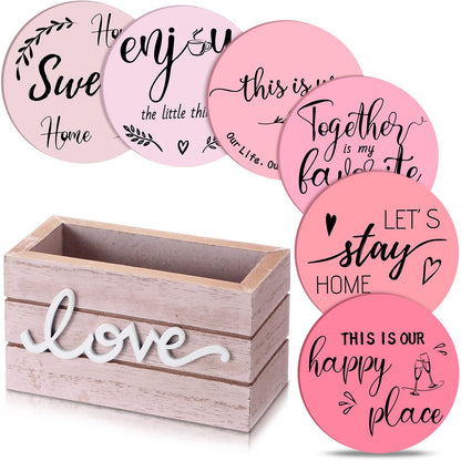 Queekay House Warming Gifts New Home Farmhouse Coasters Set of 6, Mixed