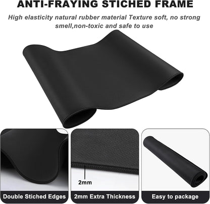31.5" x 15.7" Waterproof Fabric Desk Pad Large Mouse Pad Office Game, Black