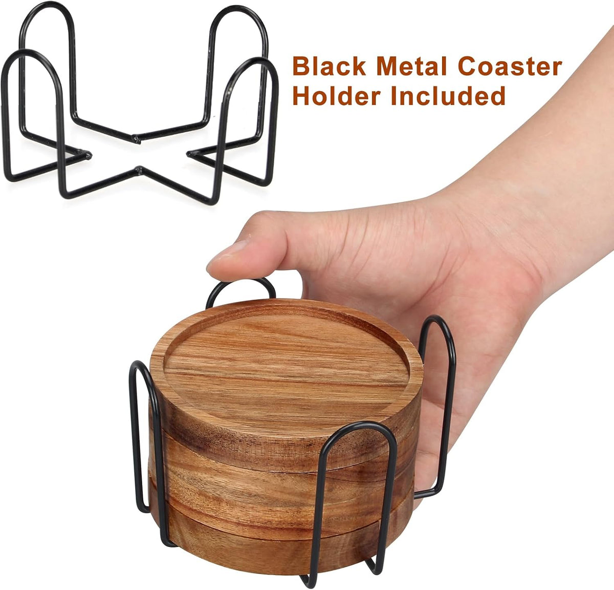 Wood Coasters Set of 4 Farmhouse Outdoor Coster for Drink Patio Table Decor