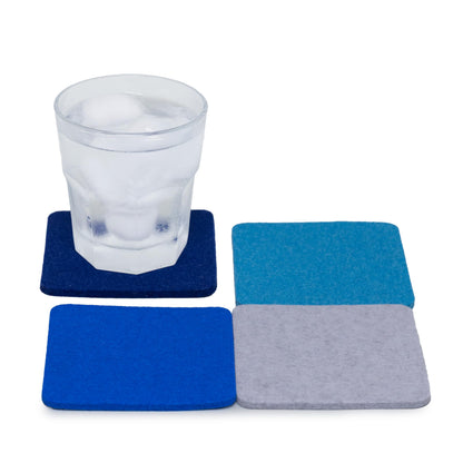 Graf Lantz - Bierfilzl Merino Wool Round Coasters Set of 4 - Heather White (4" Circles) - Absorbs 30% of Weight, German Wool - Heat Resistant, Sustainable, & Reusable - Home Decor & Coffee Table Decor