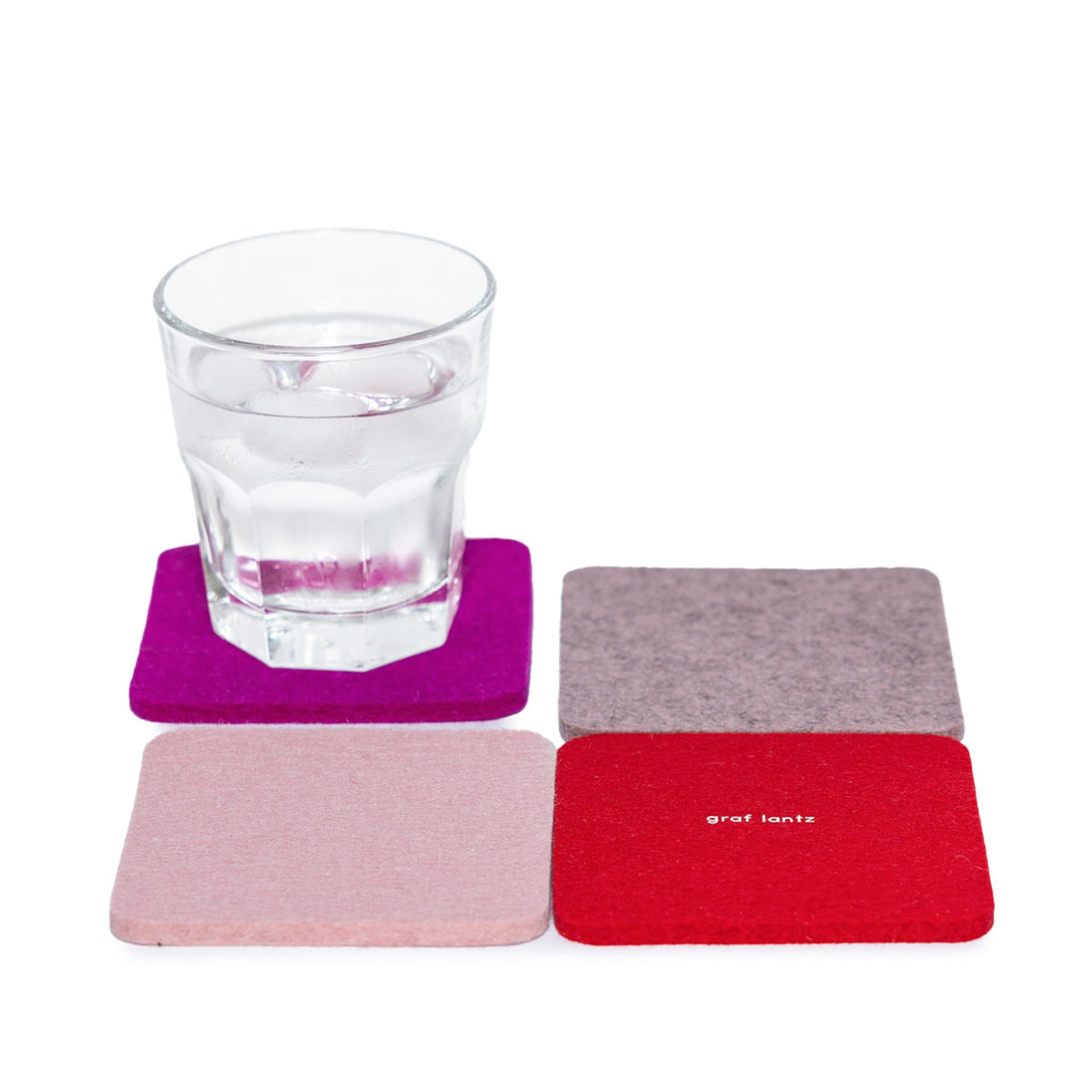 Graf Lantz - Bierfilzl Merino Wool Round Coasters Set of 4 - Heather White (4" Circles) - Absorbs 30% of Weight, German Wool - Heat Resistant, Sustainable, & Reusable - Home Decor & Coffee Table Decor