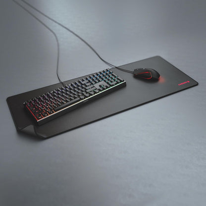 Cherry MP 2000, Premium Mouse Pad in XXL (31.50" x 13.78" x 0.20"), Smooth Fabric Surface for Precision, Sewn Edges, Non-Slip Bottom, Rollable, Comfortable, Black