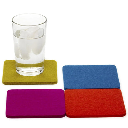 Graf Lantz - Bierfilzl Merino Wool Round Coasters Set of 4 - Heather White (4" Circles) - Absorbs 30% of Weight, German Wool - Heat Resistant, Sustainable, & Reusable - Home Decor & Coffee Table Decor