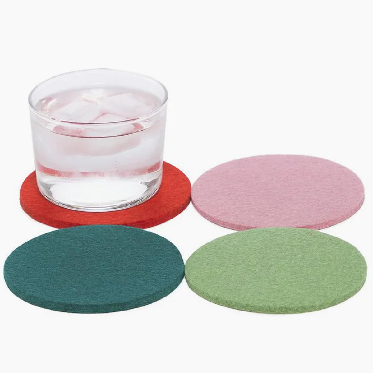 Graf Lantz - Bierfilzl Merino Wool Round Coasters Set of 4 - Heather White (4" Circles) - Absorbs 30% of Weight, German Wool - Heat Resistant, Sustainable, & Reusable - Home Decor & Coffee Table Decor