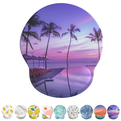 eulps Mouse Pad with Wrist Rest, Comfortable Computer Mousepad with Gel Wrist Support Smooth Surface and Non-Slip PU Base for Pain Relief, Laptop, Office & Home (Cyan Pink Marble)