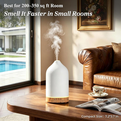 URPOWER 180mL Ceramic Essential Oil Diffuser Aromatherapy Diffuser for Home