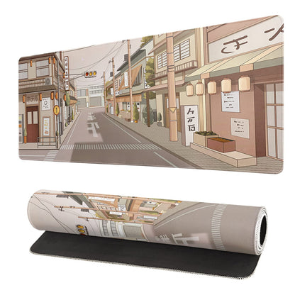 Black and White Japanese Cherry Blossom Gaming Mouse Pad Sakura Death Life Flower Mat 31.5x11.8 Inch Texture Non-Slip Rubber Base Mousepad Stitched Edges Keyboard Desk Pad for Office Home Game